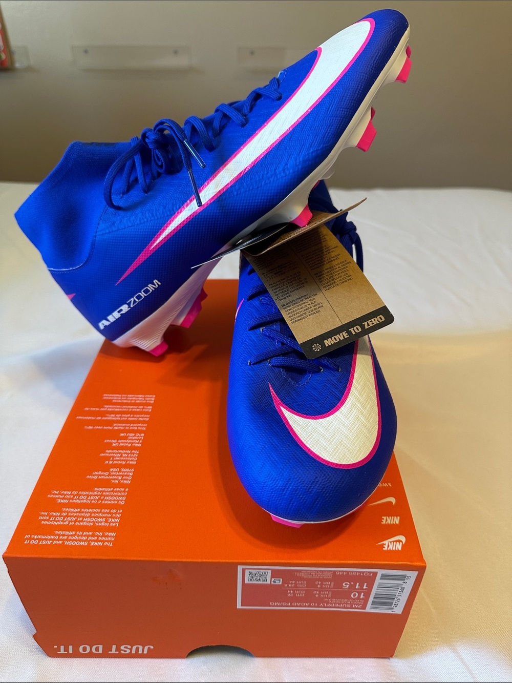 Nike  Men’s Soccer Cleats ZM Superfly 10 ACAD FM/MG   Box with No Lid.